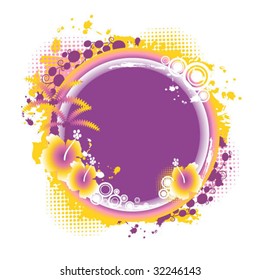 Floral Circle Box. The elements are in different layer. You can put your content in the circle easily.