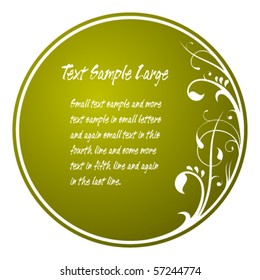 Floral circle card with text space