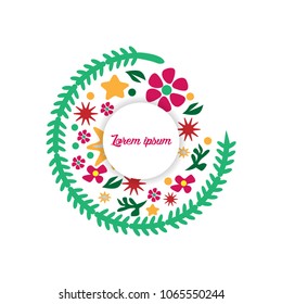 Floral Circle Decorative Vector 