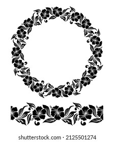 floral circle frame border design