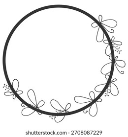 Decoração da coroa de flores do elemento do desenho do quadro do círculo floral