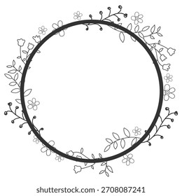 Floral Circle Frame Design Element Wreath Decoration