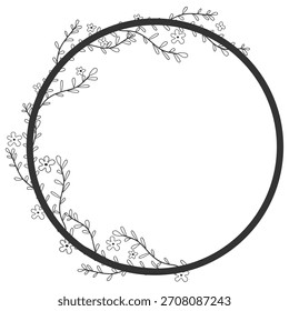 Floral Circle Frame Design Element Wreath Decoration