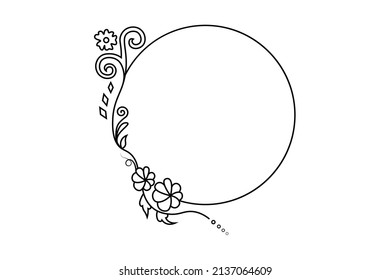 Blumenkranzrahmen, Blüteelement-Vektorgrafik, Kreissenzeichnung