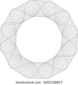 Floral Circle Frame with Ornate Border Design