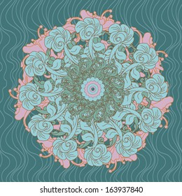 Floral circle ornament