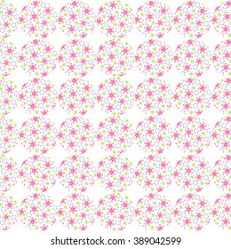 Floral circle pattern. Floral cell ornament. Design for fabrics, textiles, paper, wallpaper, web