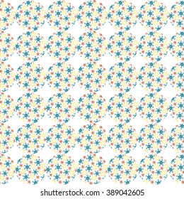 Floral circle pattern. Floral cell ornament. Design for fabrics, textiles, paper, wallpaper, web