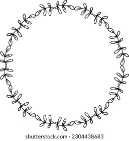 Floral circle round border flower frame ring for decoration ornament in vector illustration