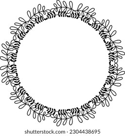 Floral circle round border flower frame ring for decoration ornament in vector illustration