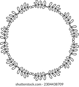 Floral circle round border flower frame ring for decoration ornament in vector illustration