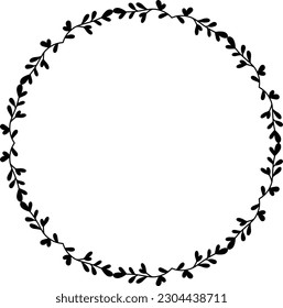 Floral circle round border flower frame ring for decoration ornament in vector illustration