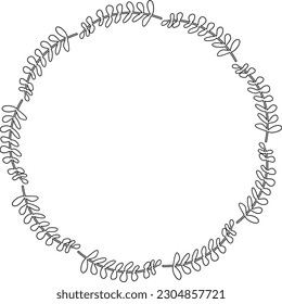 Floral circle round border flower frame ring for decoration ornament in vector illustration
