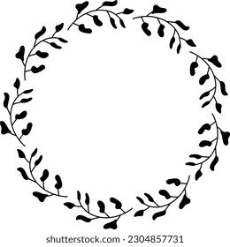 Floral circle round border flower frame ring for decoration ornament in vector illustration
