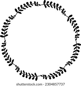 Floral circle round border flower frame ring for decoration ornament in vector illustration

