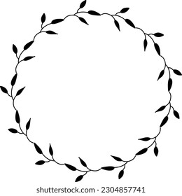 Floral circle round border flower frame ring for decoration ornament in vector illustration
