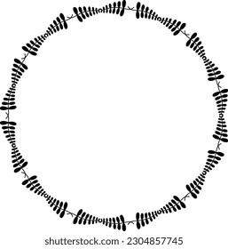 Floral circle round border flower frame ring for decoration ornament in vector illustration
