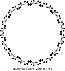 Floral circle round border flower frame ring for decoration ornament in vector illustration

