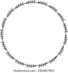 Floral circle round border flower frame ring for decoration ornament in vector illustration