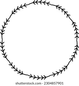 Floral circle round border flower frame ring for decoration ornament in vector illustration