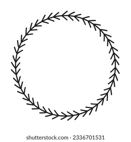 Floral circle round border flower frame ring for decoration ornament in vector illustration