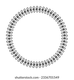 Floral circle round border flower frame ring for decoration ornament in vector illustration