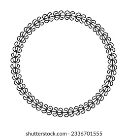 Anillo de flores de borde redondeado de círculo floral para adorno de decoración en ilustración vectorial