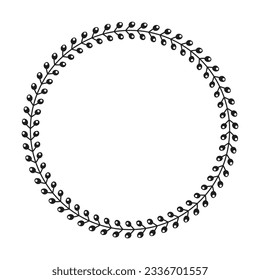 Anillo de flores de borde redondeado de círculo floral para adorno de decoración en ilustración vectorial