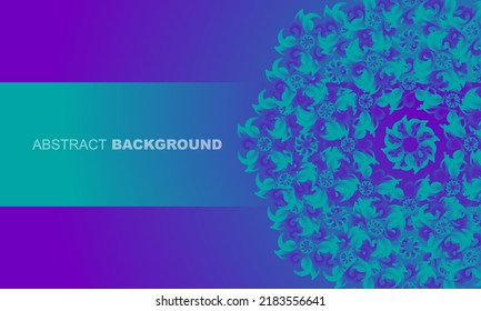 floral circle seamless pattern purple green