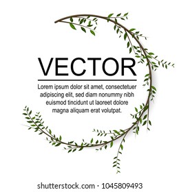 Floral circle vector card Design. Vector garden illustration. 