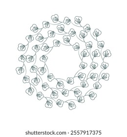 floral circle vector design frame elements set modern minimalistic doodle