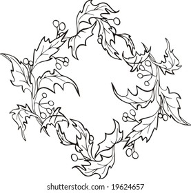 Floral circle vector frame.