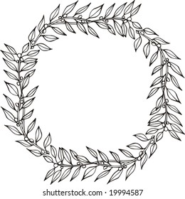 Floral circle vector frame.