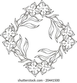 Floral circle vector frame.