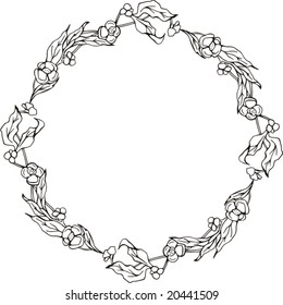 Floral circle vector frame.