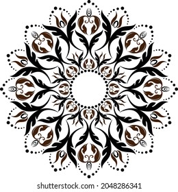 Floral circles frame. Design element