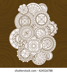 Floral circles. Hand drawn art mandalas. Zentangle pattern for coloring book for adults and kids  
