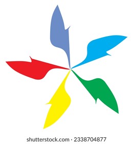 floral circles lined up to form a angular pattern, simple, colorful floral Vector. circular flower. Outline.