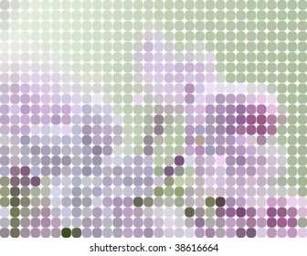 floral circles mosaic tiles, vector
