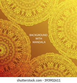 Floral circular ornament . Mandala . Ornamental background .