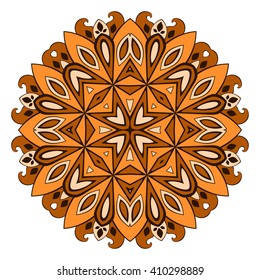 Floral circular ornament. Vector mandala.