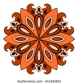 Floral circular ornament. Vector mandala.