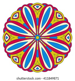 Floral circular ornament. Vector mandala.