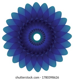 patrón circular floral en color azul y teal 24 gradiente vibrante