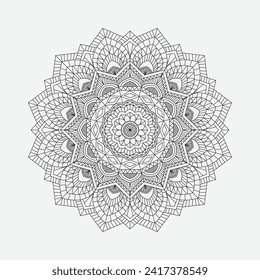  Floral Circular pattern in form of mandala for tattoo, decoration. 