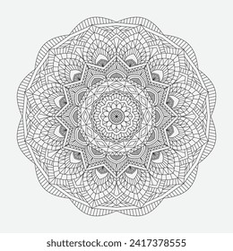  Floral Circular pattern in form of mandala for tattoo, decoration. 