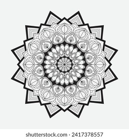  Patrón floral circular en forma de mandala para tatuaje, decoración. 