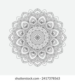  Floral Circular pattern in form of mandala for tattoo, decoration. 