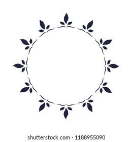 Floral circular vector frame