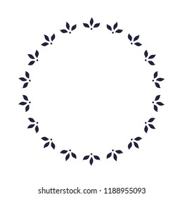 Floral circular vector frame